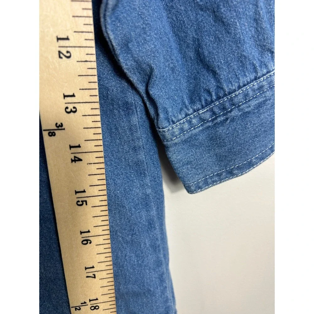 VTG Disney Store Denim Dress Girls 4/5‎ Mickey Minnie Mouse Embroidered 90s
